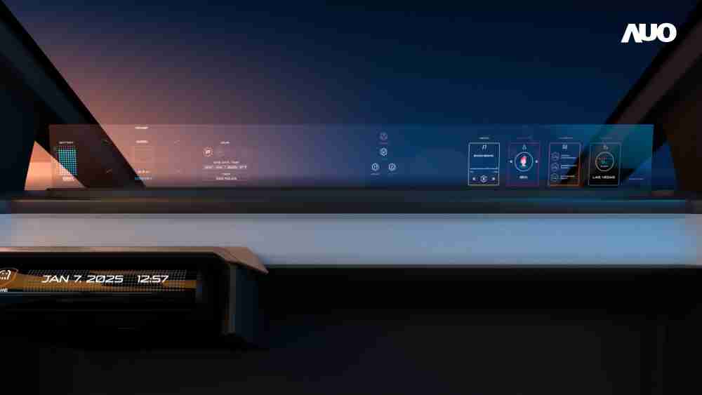 YAXIN111无界透明显示接口(Horizon Image Glass)透过车运算方案整合仪表板、、、中控台及副驾显示器，，，一体式全景呈现，，，提供乘用者清晰的前方视野、、、行车必要信息与娱乐功能